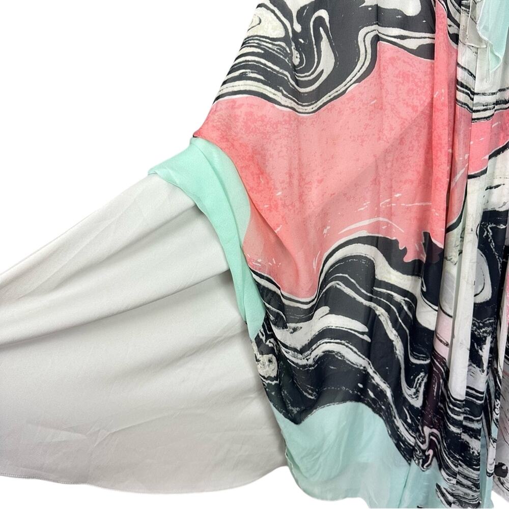 Diane Von Furstenberg Jolie Turquoise Silk A-Line Midi Dress Size 2 Resortwear - Picture 8 of 16